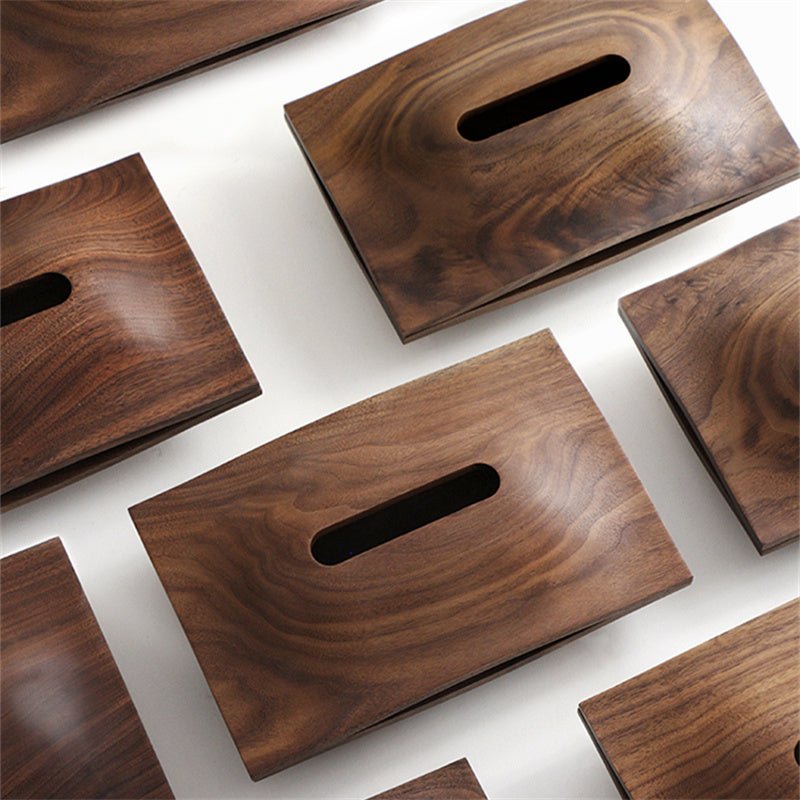 Walnut Wood Desktop Tissue Box Cover