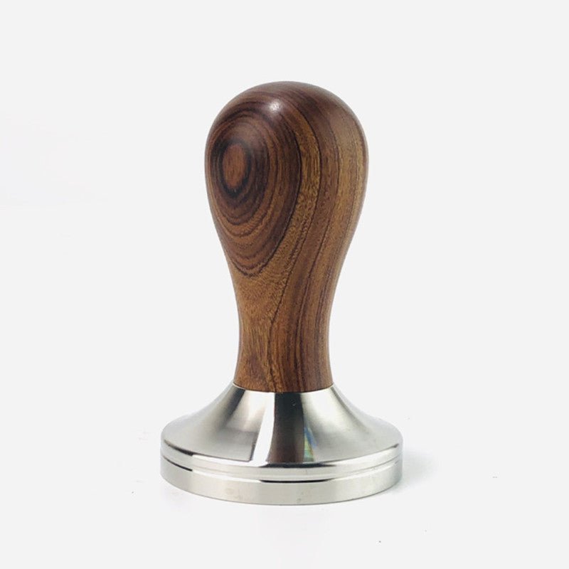 Espresso Coffee Tamper with Walnut Handle, Stainless Base