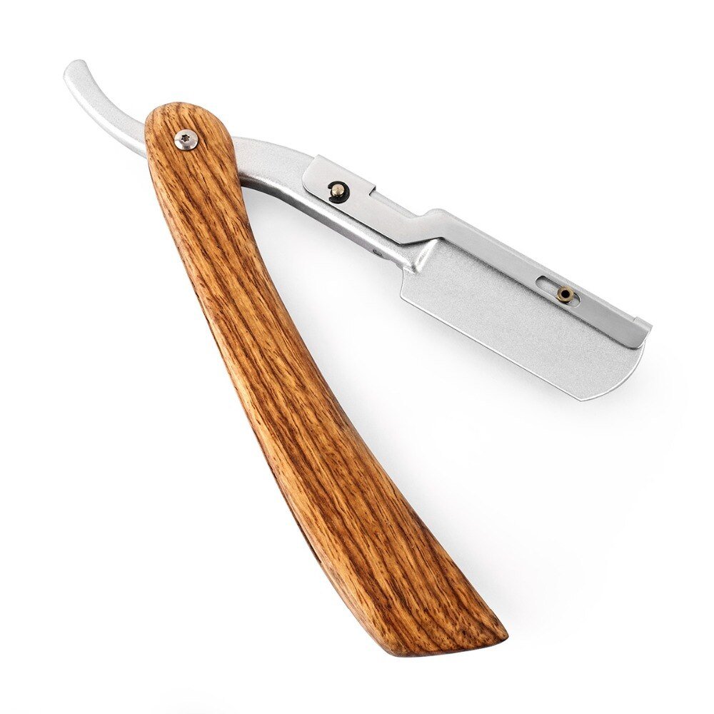 Classic Straight Razor with Wooden Handle, Barber Style