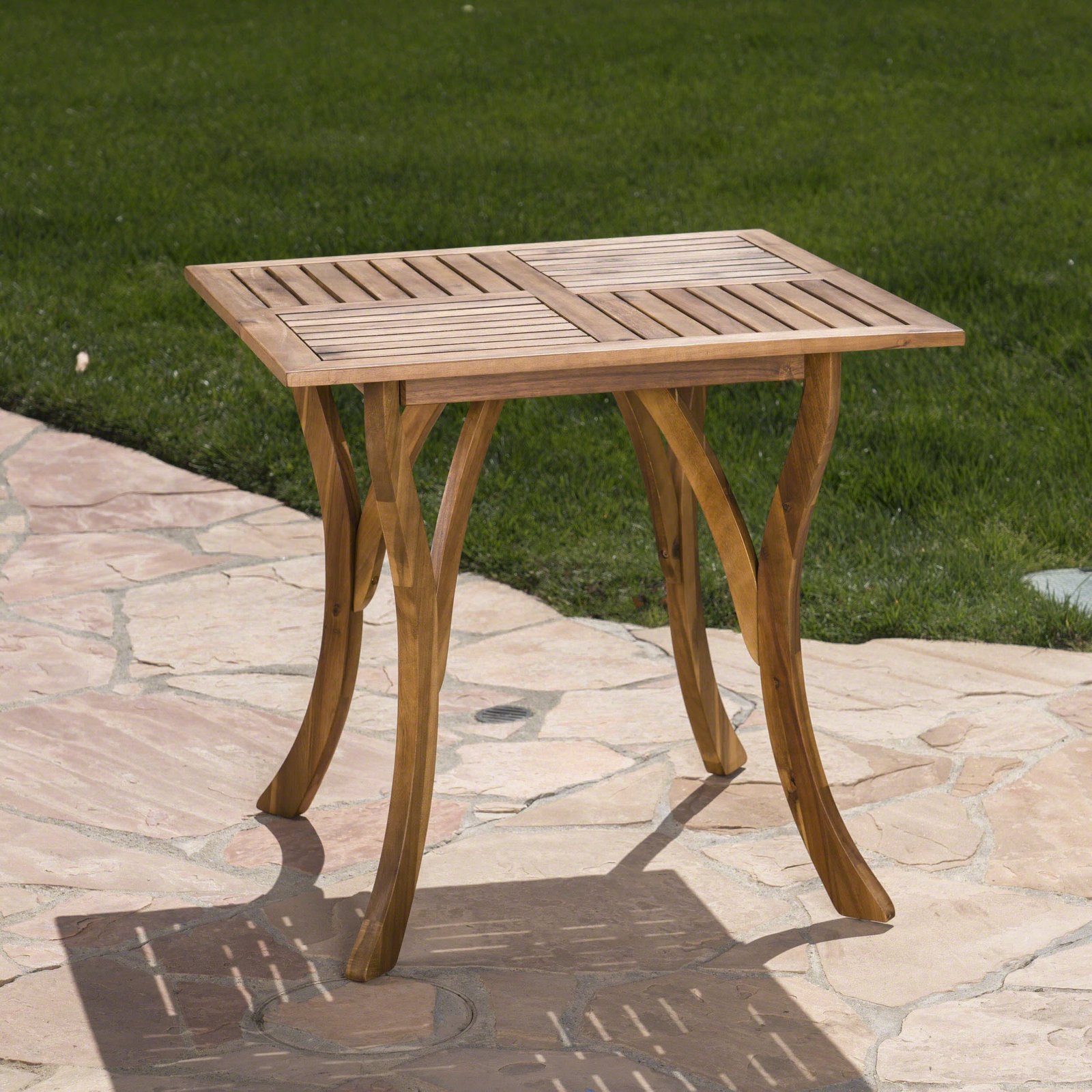 Hermosa 31.5" Square Acacia Wood Outdoor Table – Teak - Image 4