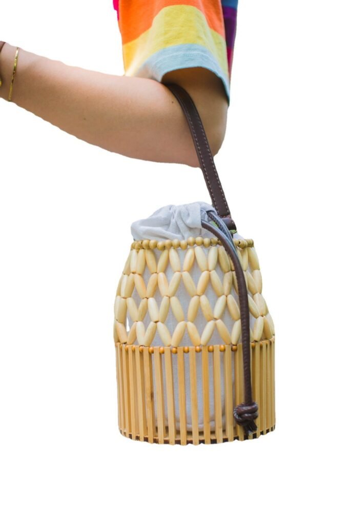 Handwoven Bamboo Crossbody Bag for Women – Rattan Beach Bag
