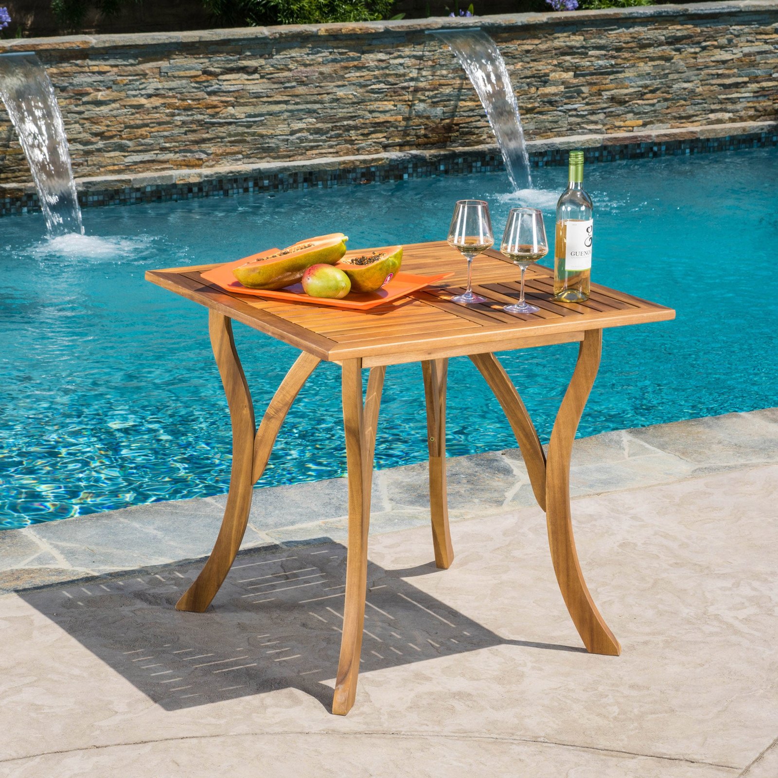 Hermosa 31.5" Square Acacia Wood Outdoor Table – Teak - Image 3