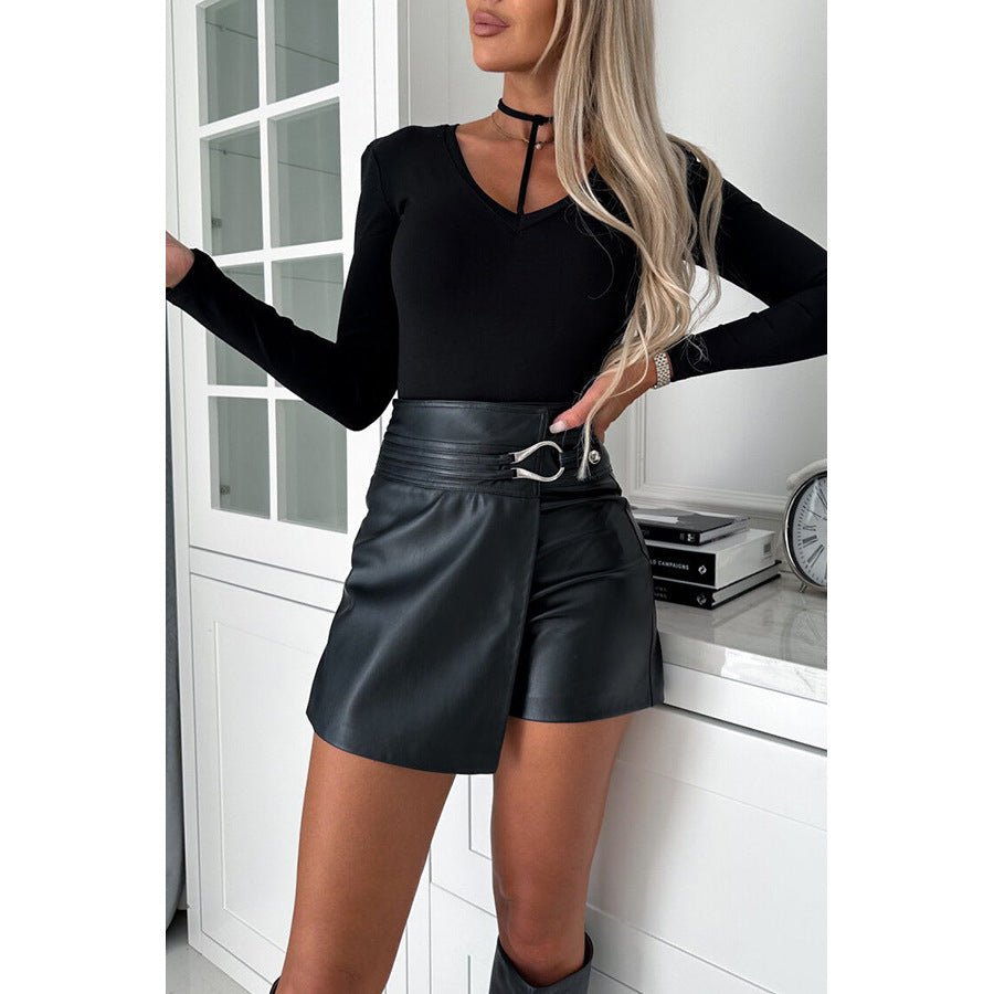 Casual Fashion Leather Shorts for Women - Stylish Party Short Leather Pants