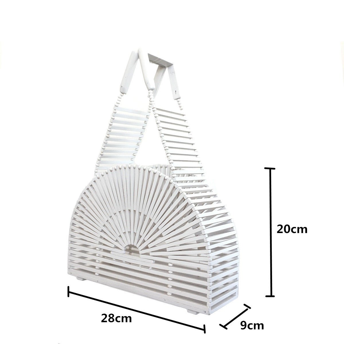 Beaded Half-Round Bamboo Bag – Women's Summer Beach Bag - Image 10