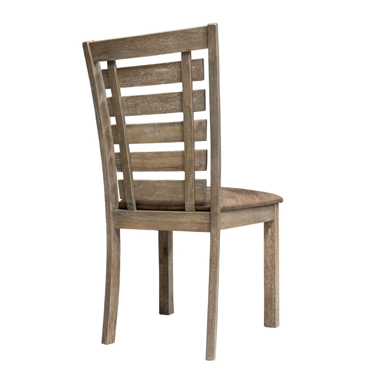 Set Of 2 Rustic Farmhouse Dining Chairs Distressed Wood Slat Back - Image 6