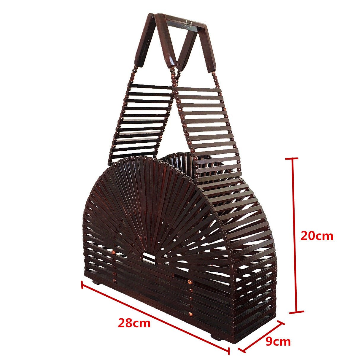 Beaded Half-Round Bamboo Bag – Women's Summer Beach Bag - Image 12