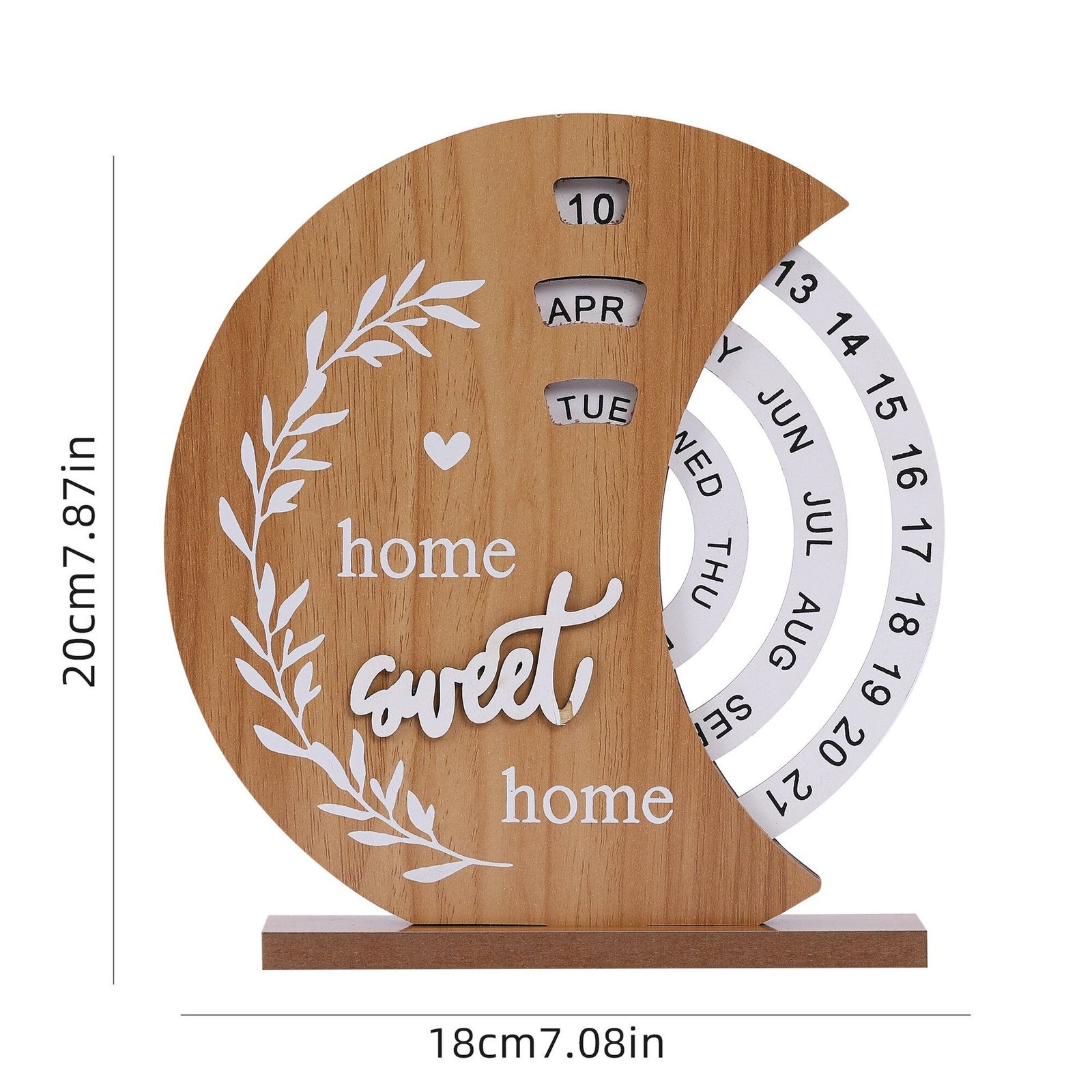 Wooden Creative Calendar Perpetual Calendar Home Decoration Office Desk Decoration Manual Rotation - Image 4