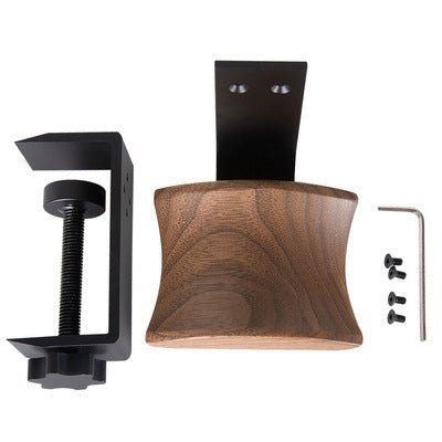 Clip-On Walnut Wood Headphone Stand
