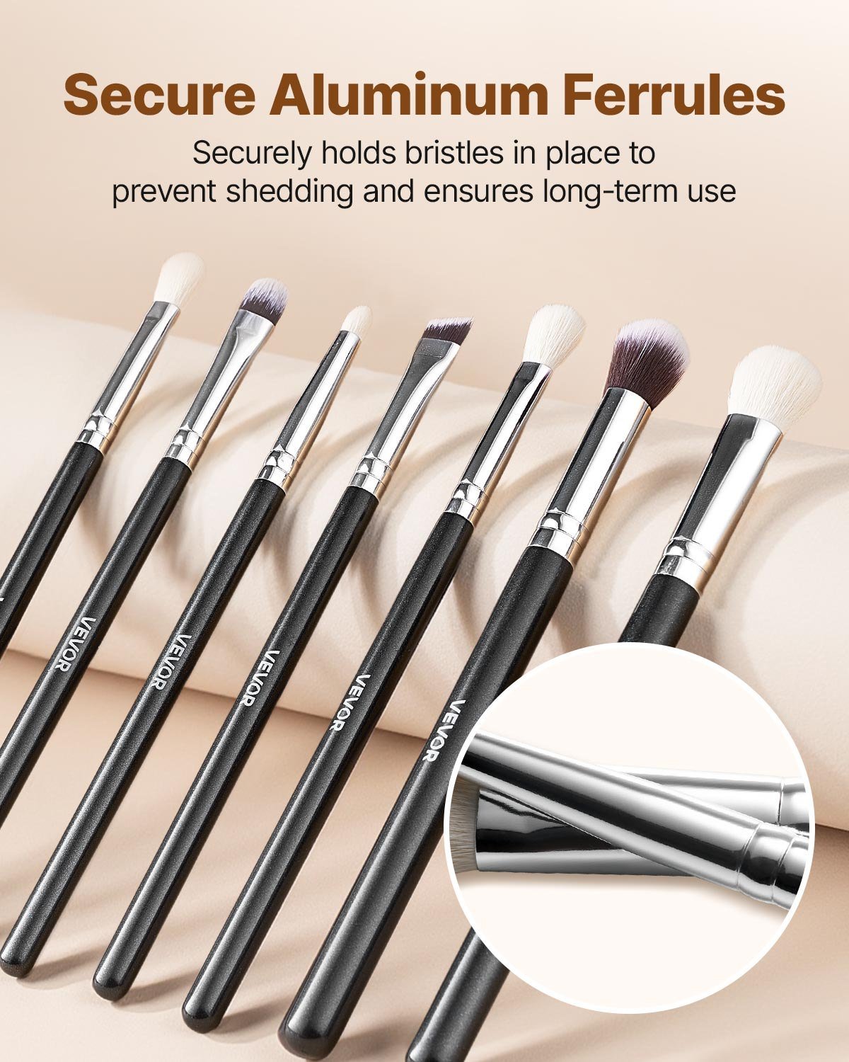 15-Piece Makeup Brush Set For Foundation Blending Eyeshadow, Professional Vegan Brushes With Soft Synthetic Bristles, Ergonomic Wood Handle & Aluminum Ferrule, Portable And Travel-Friendly - Image 2