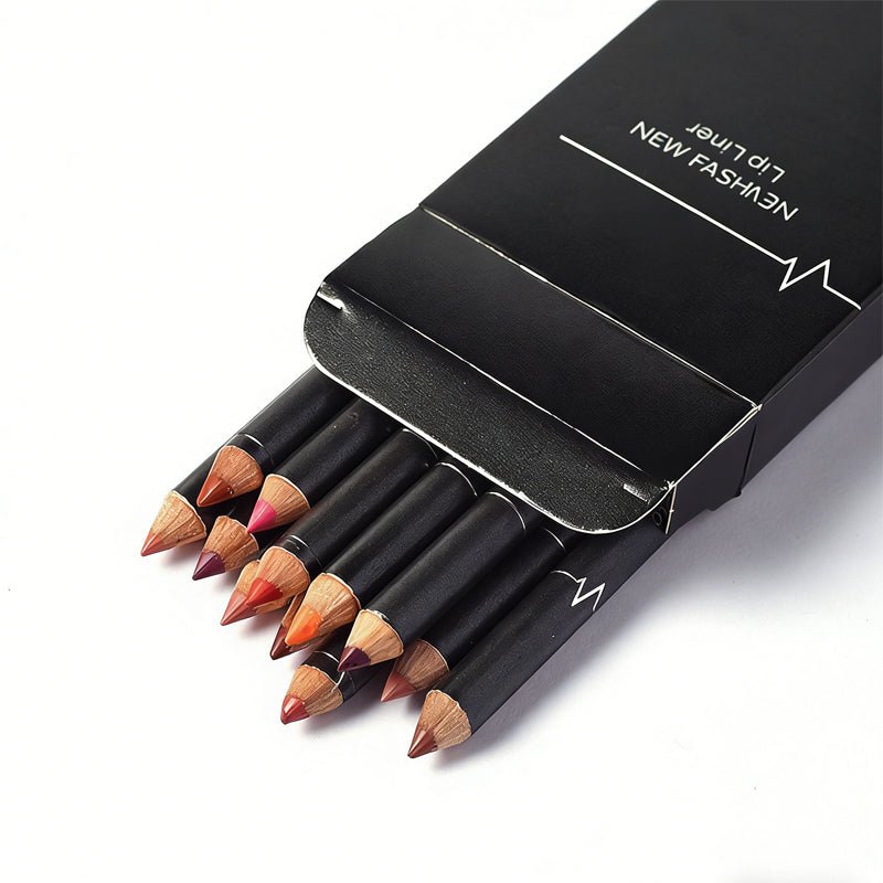 12 Color Lip Liner Pencil Set, High Pigmented Natural Lip Makeup Vegan Soft Pencils Longwear Ultra Fine Lip Liners - Image 3