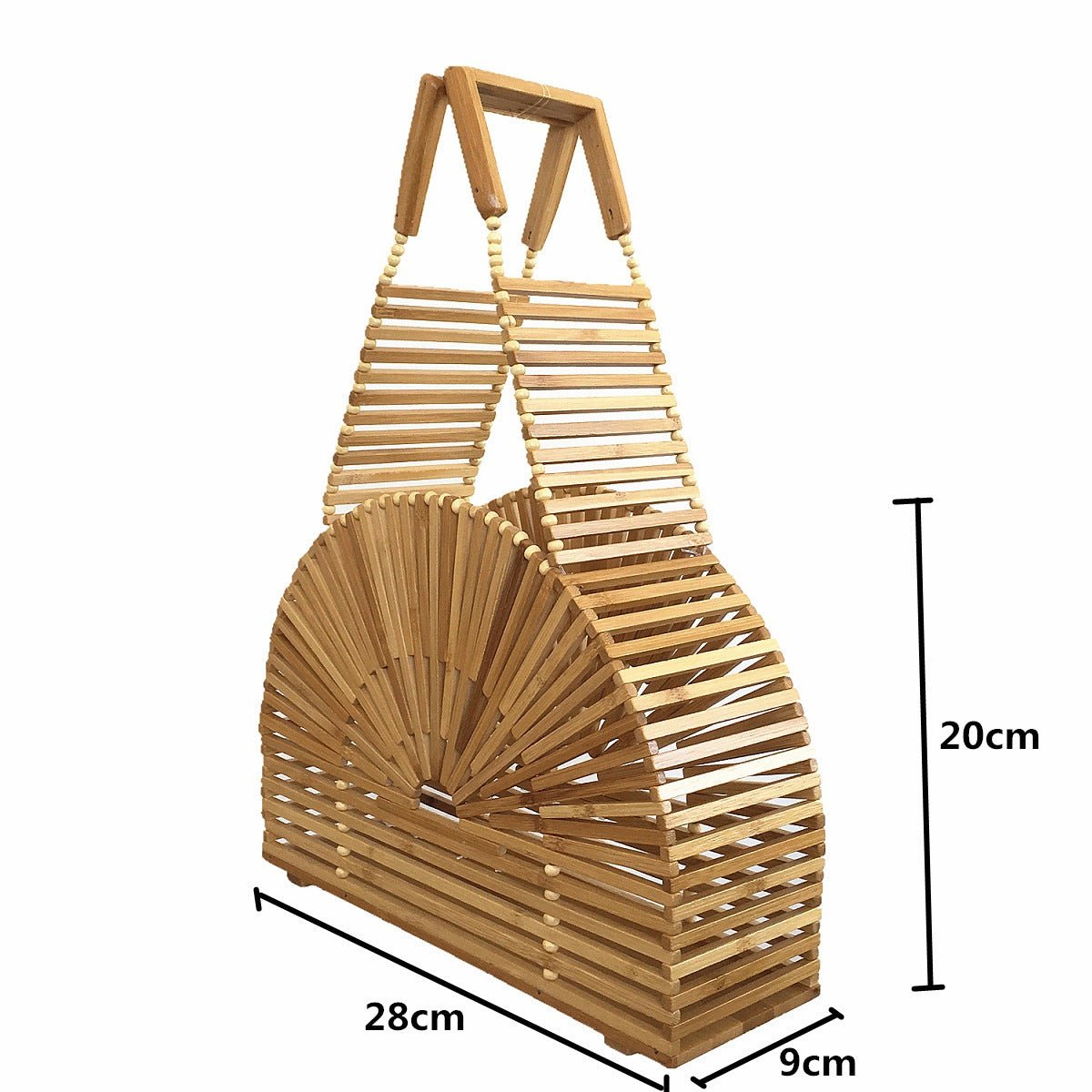 Beaded Half-Round Bamboo Bag – Women's Summer Beach Bag - Image 6