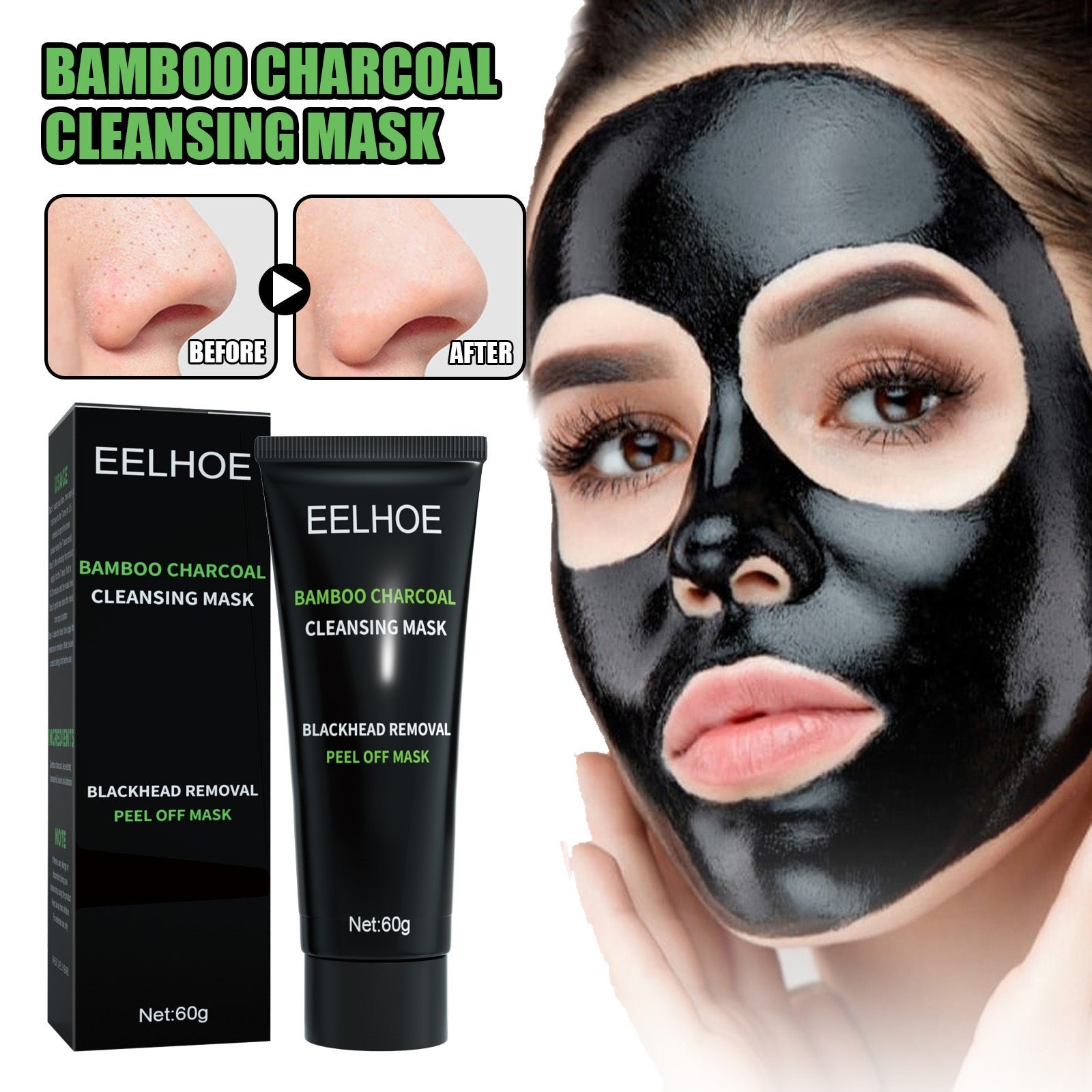 Bamboo Charcoal Peel-Off Mask – Deep Cleansing Blackhead Mask - Image 3
