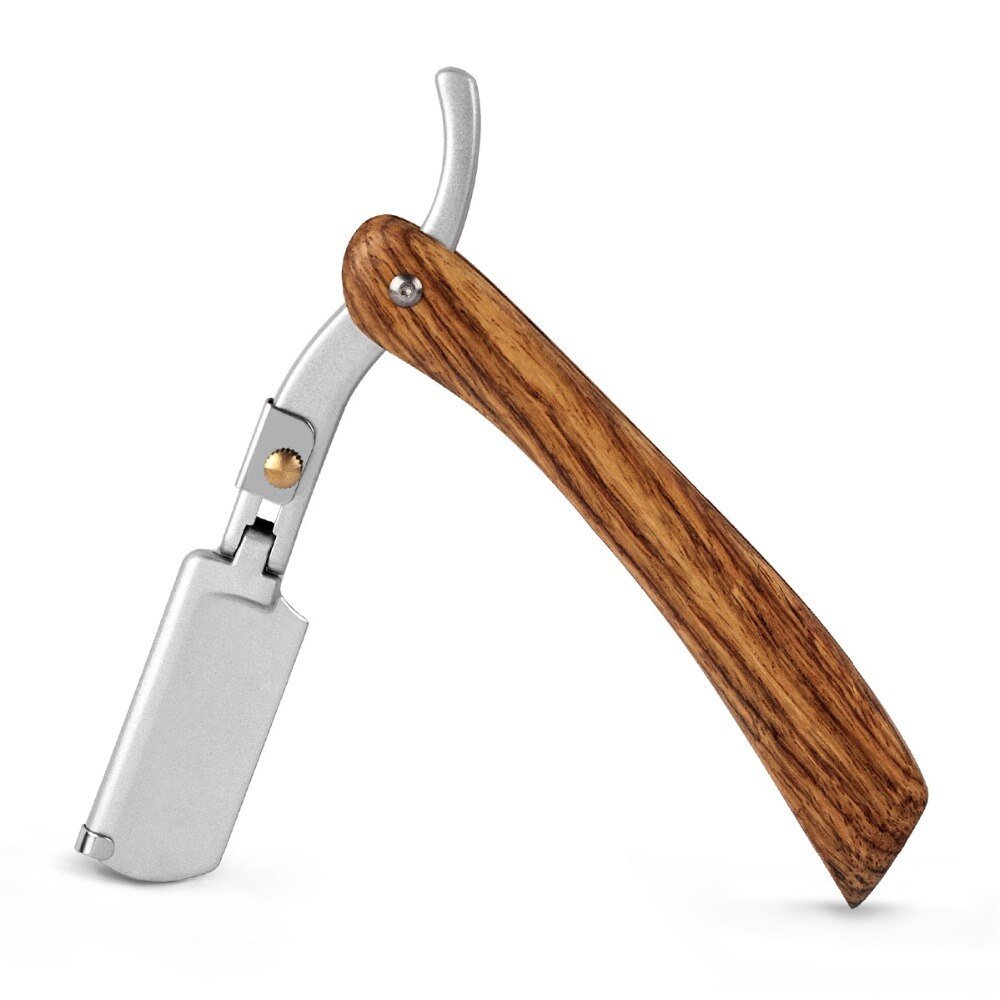 Classic Straight Razor with Wooden Handle, Barber Style - Image 2