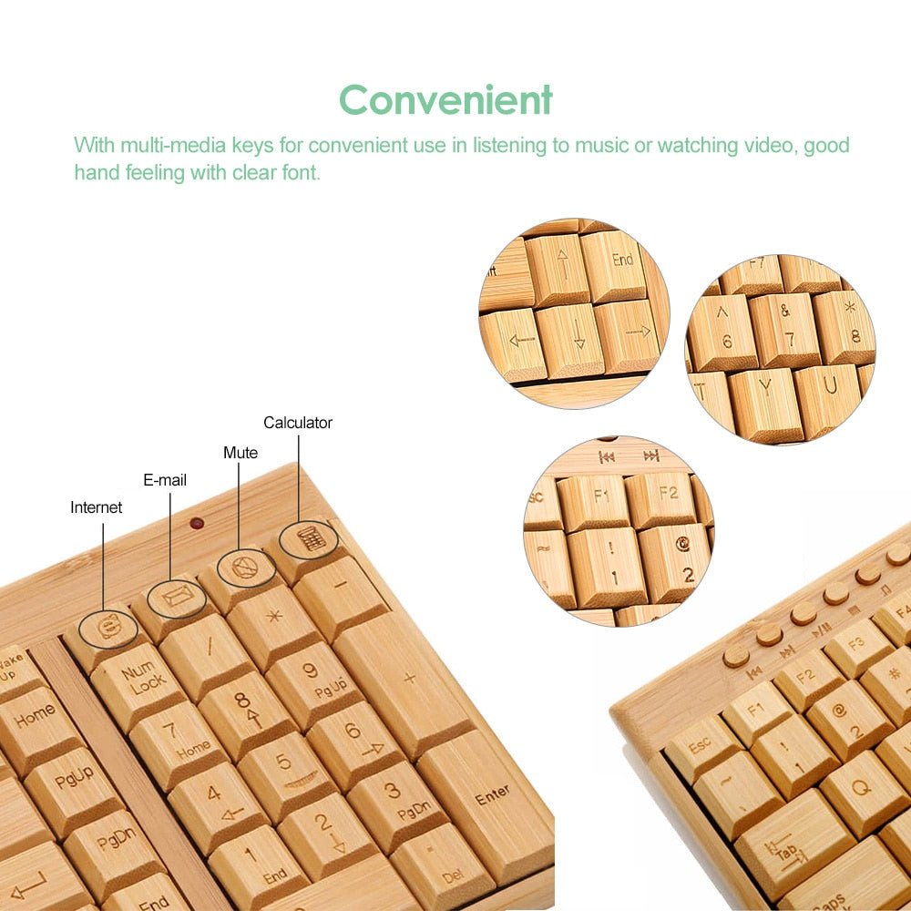 2.4GHz Wireless Bamboo Keyboard & Mouse Combo – Handcrafted - Image 2