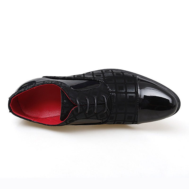 Men's Burgundy Pointed-Toe Lace-Up Dress Shoes - Image 4