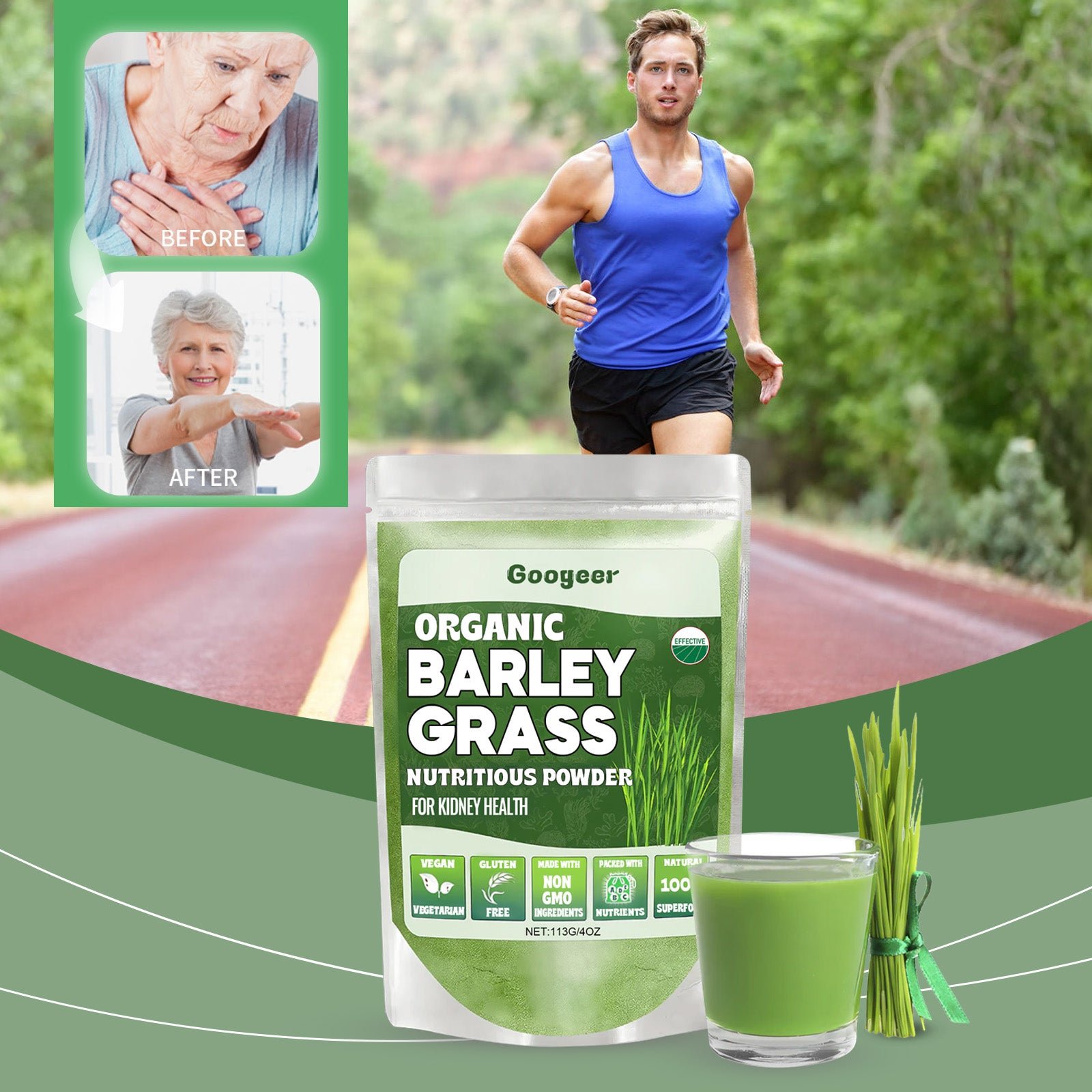Organic Barley Grass Powder - Antioxidant Green Superfood Drink - Image 2