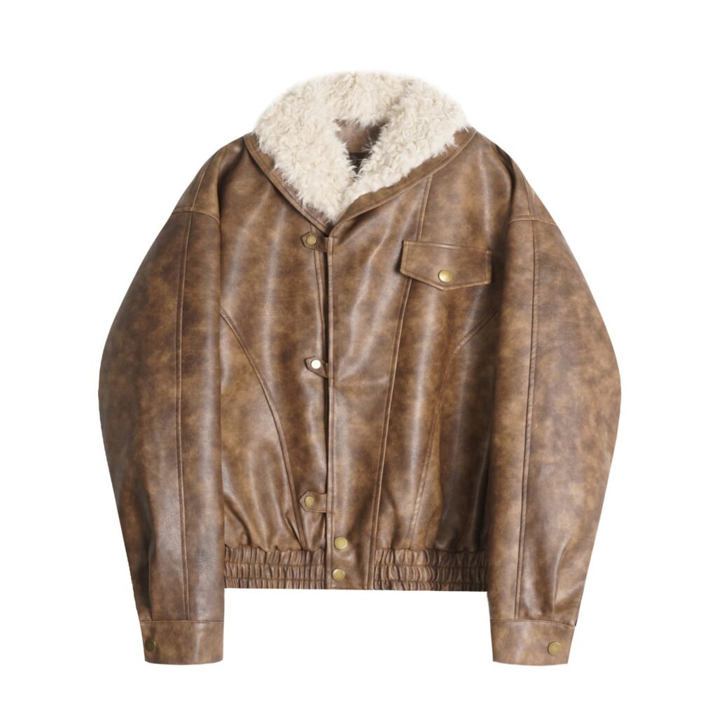 Women's Short Leather Motorcycle Jacket