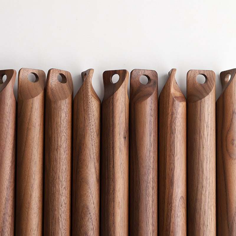 North American Black Walnut Rolling Pin With Hole Solid Wood Baking Dumpling Sticks Kitchen Baking Tools Extended