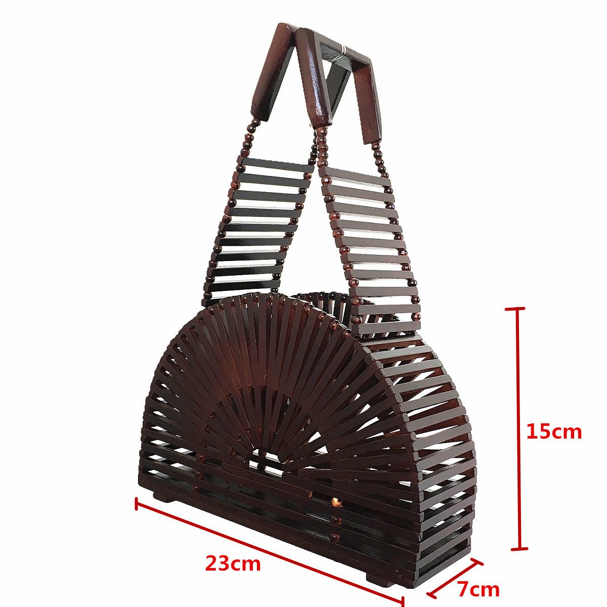 Beaded Half-Round Bamboo Bag – Women's Summer Beach Bag - Image 13