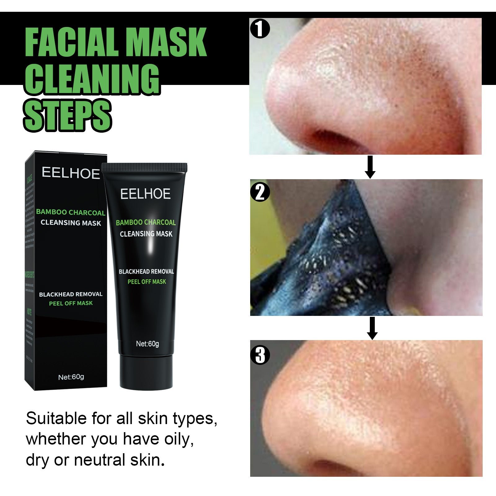 Bamboo Charcoal Peel-Off Mask – Deep Cleansing Blackhead Mask - Image 5