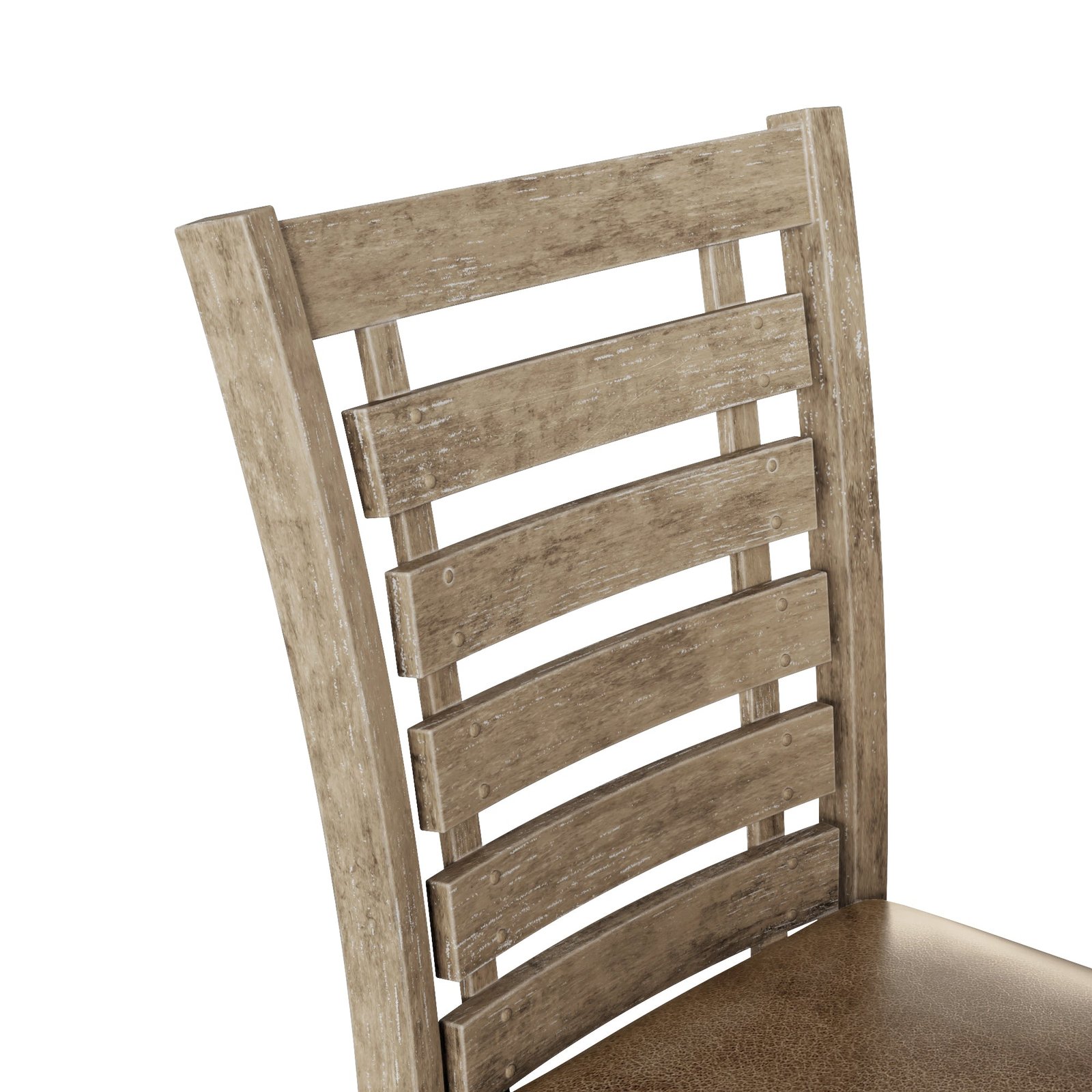 Set Of 2 Rustic Farmhouse Dining Chairs Distressed Wood Slat Back - Image 4
