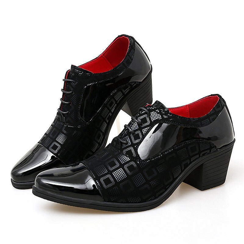 Men's Burgundy Pointed-Toe Lace-Up Dress Shoes - Image 5