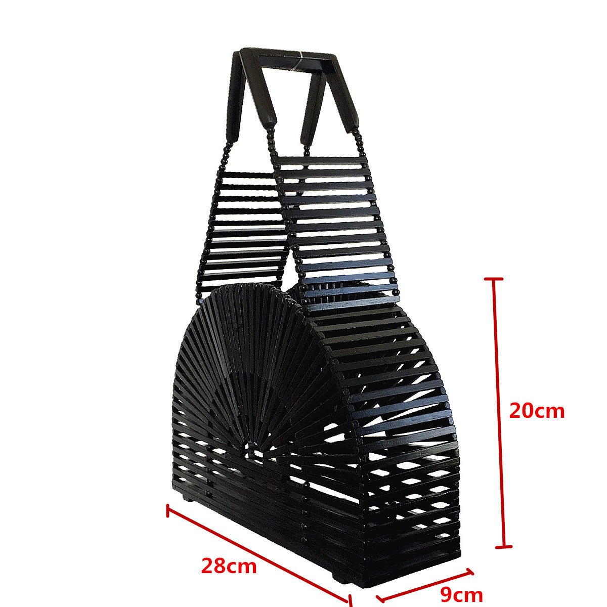 Beaded Half-Round Bamboo Bag – Women's Summer Beach Bag - Image 8