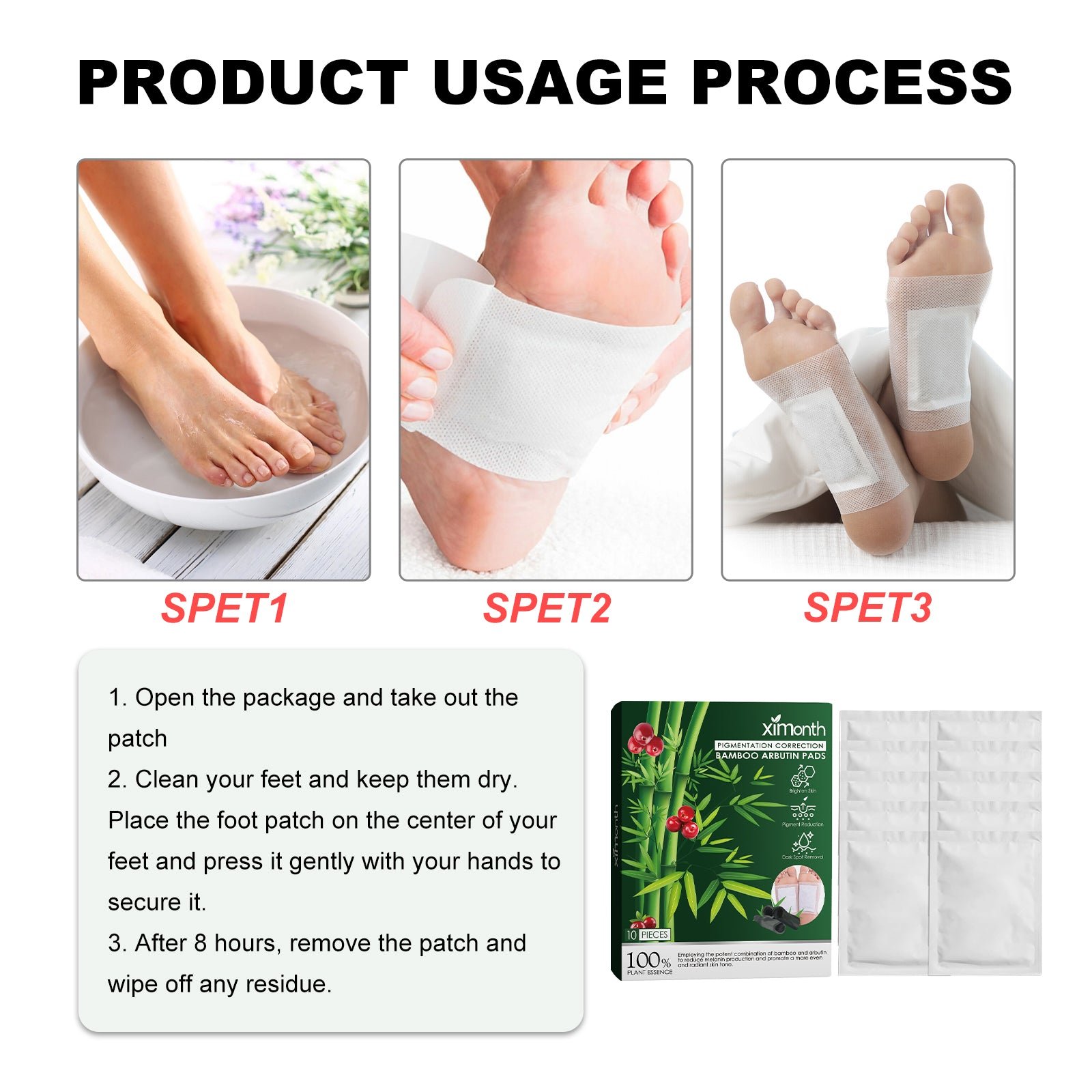 Bamboo Arbutin Foot Pads – Exfoliating Brightening Foot Care - Image 7