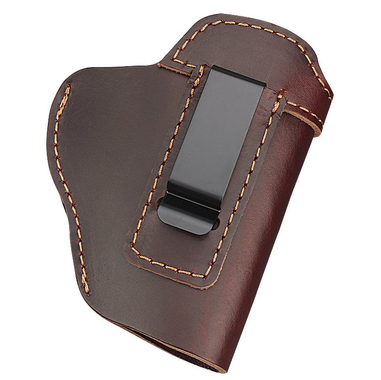 Brown Leather Belt-Clip Gun Holster