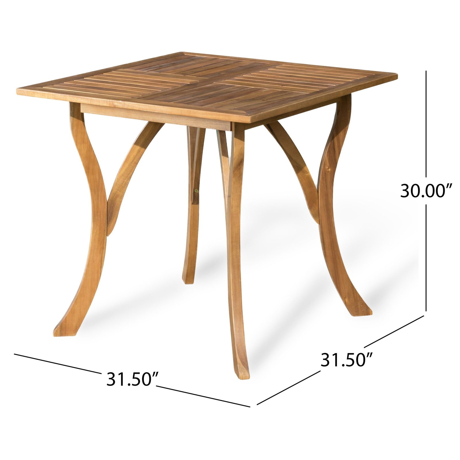 Hermosa 31.5" Square Acacia Wood Outdoor Table – Teak - Image 2