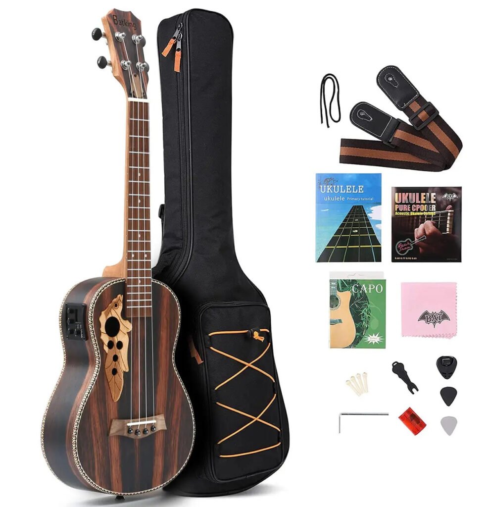 30-Inch Baritone Acoustic-Electric Ukulele – Rosewood, EQ, Gig Bag