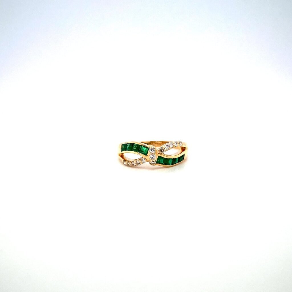 Emerald and Diamond Ring in 14K Yellow Gold - KGR 16720
