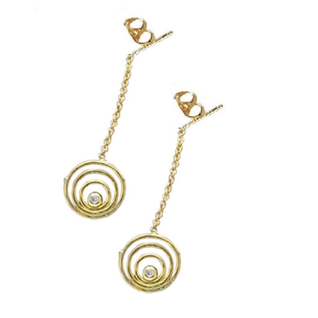 Karma Drop Earrings-18K Gold with Diamonds