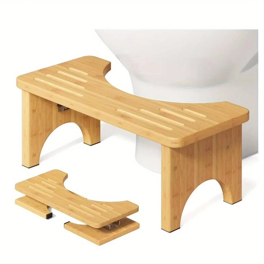 Bamboo Toilet Stool – Wooden Squatting Potty Stool, Non-Slip