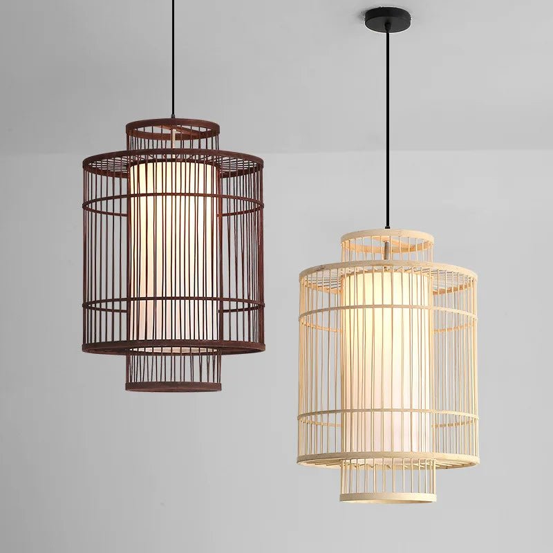 Woven Bamboo Chandelier – Handwoven Rattan Pendant Light