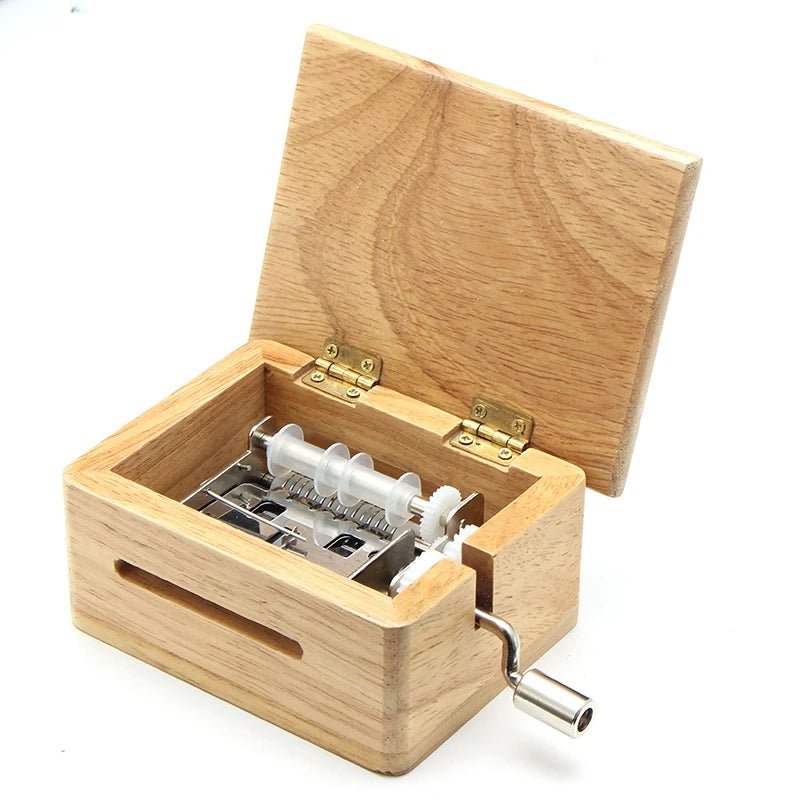 Wooden 15-Note DIY Music Box – Hand-Cranked with Paper Tapes