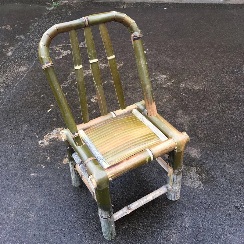 Handwoven Bamboo Stool – Rustic Woven Footstool & Seat - Image 4