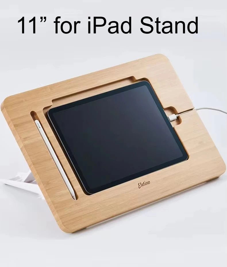 Bamboo Tablet Stand – Adjustable Foldable iPad Holder - Image 8