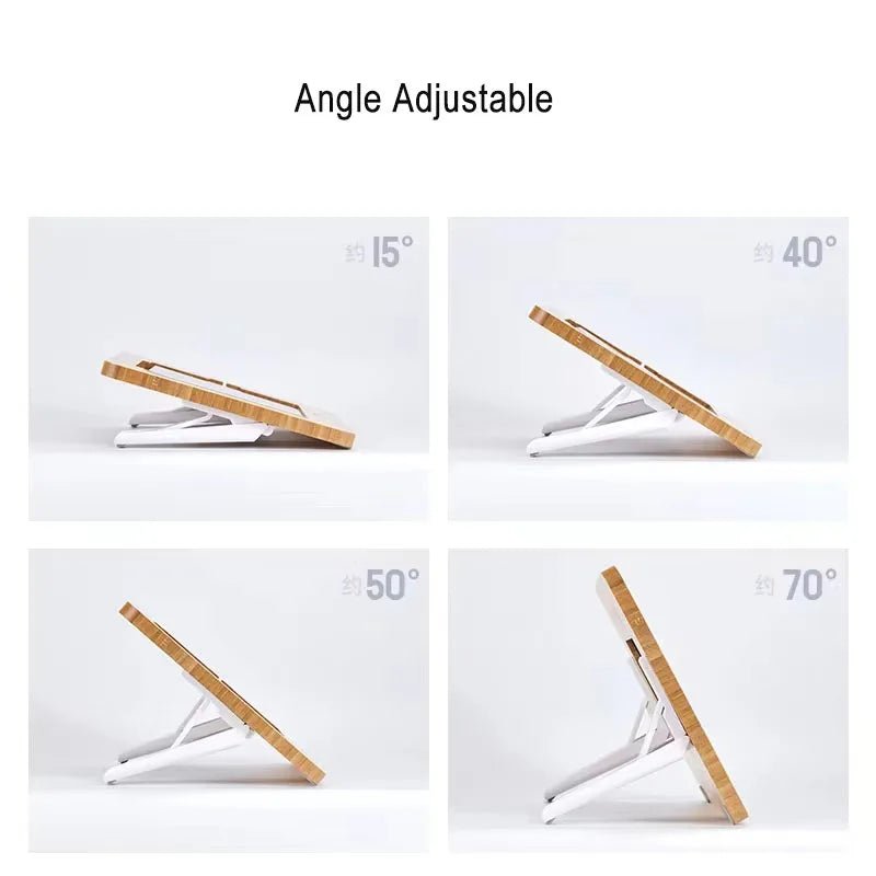 Bamboo Tablet Stand – Adjustable Foldable iPad Holder - Image 5
