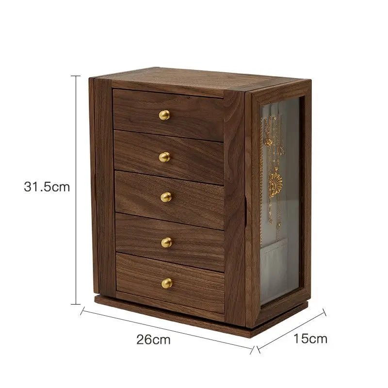 Rotating Solid Wood Jewelry Box – 360° Large Capacity Organizer - Image 6