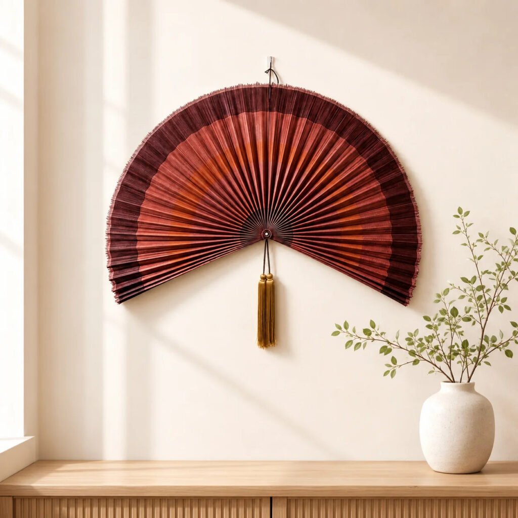 Handwoven Bamboo Wall Fan – Vintage Decorative Wall Decor