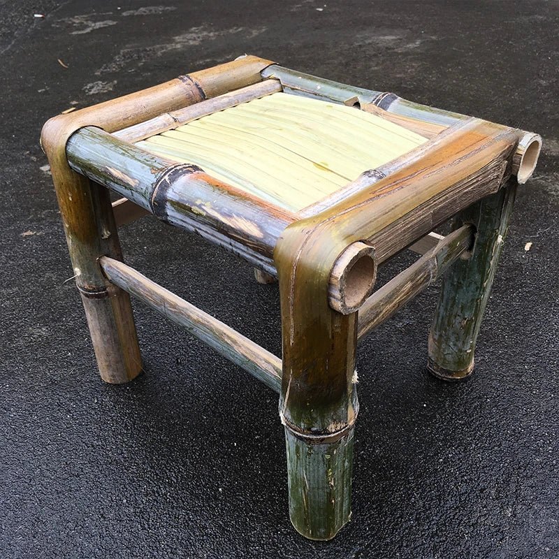 Handwoven Bamboo Stool – Rustic Woven Footstool & Seat - Image 3