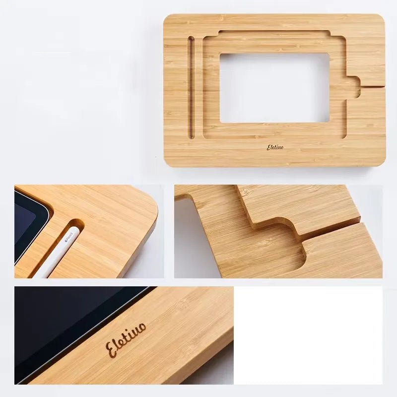 Bamboo Tablet Stand – Adjustable Foldable iPad Holder - Image 6