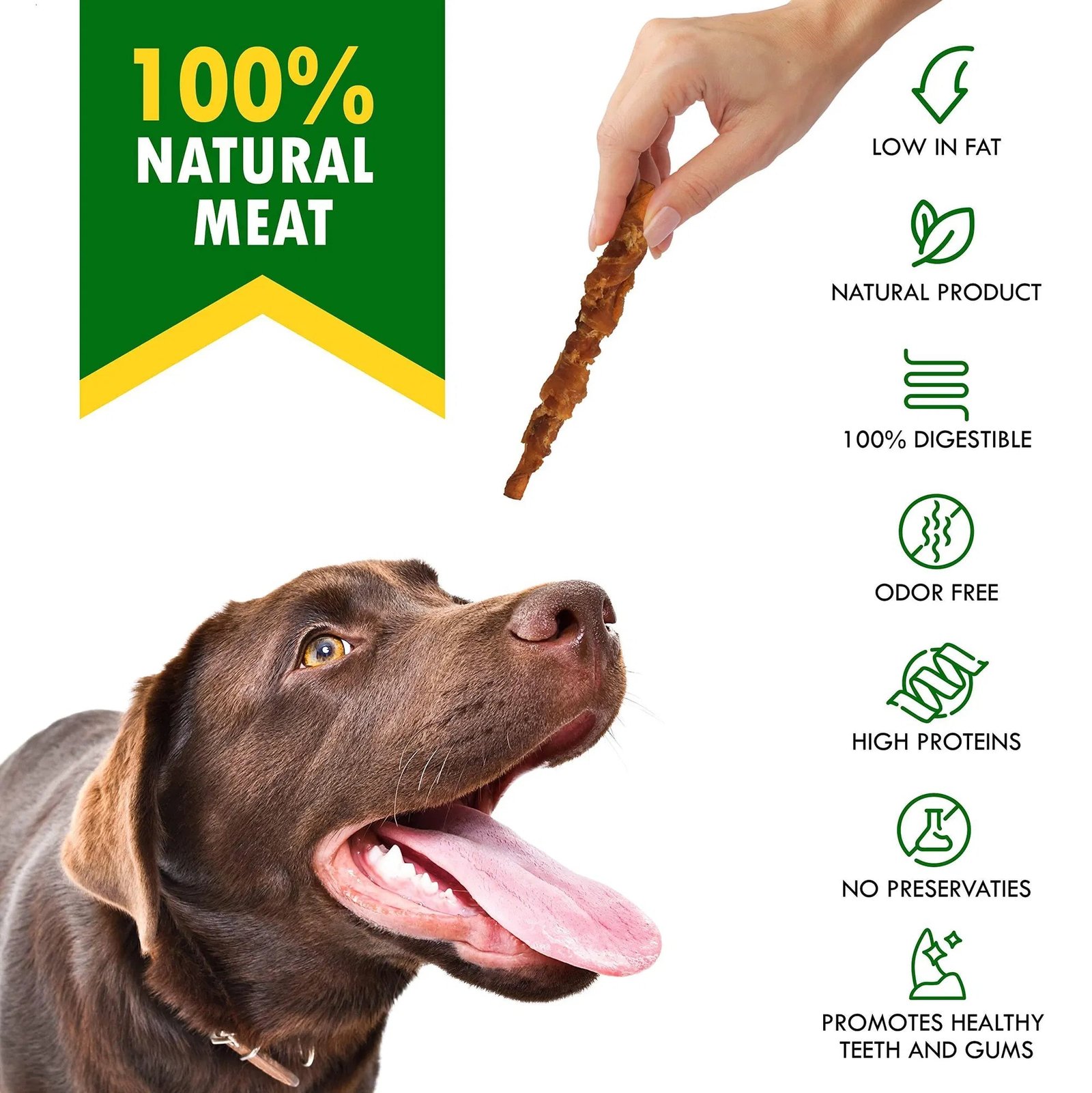 Dog Smoked Rawhide Sticks Wrapped Chicken Pet Natural Chew Treats Grain Free Organic Meat Healthy Human Grade Dried Snacks In Bulk - Image 4