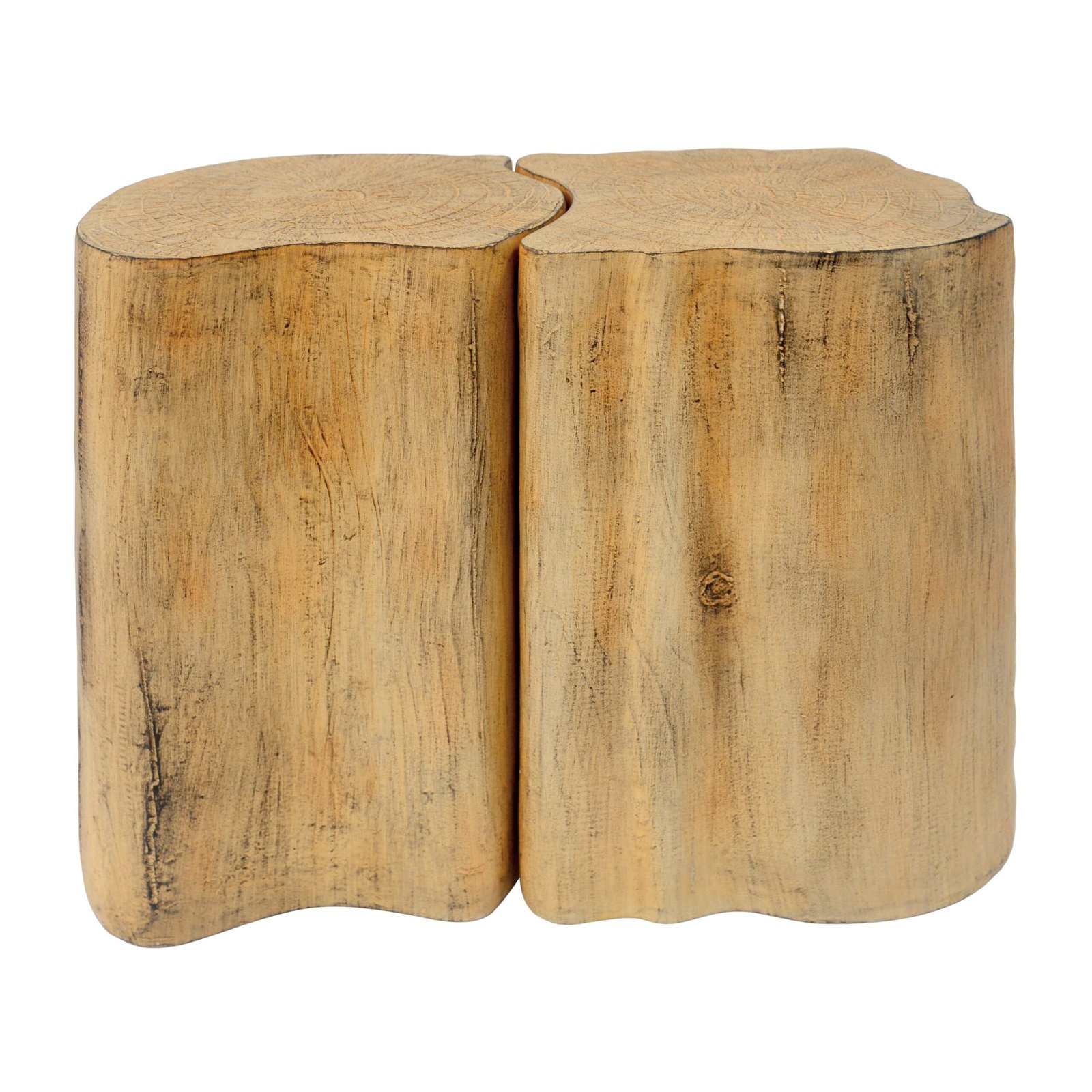 2-in-1 Irregular MGO End Table, Split Design, Small Space Friendly,Indoor Outdoor Use,Natural Color - Image 2