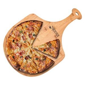 Premium Natural Bamboo Pizza Peel Paddle and Cutting Board (For Pizza, Fruit, Vegetables, Cheese)