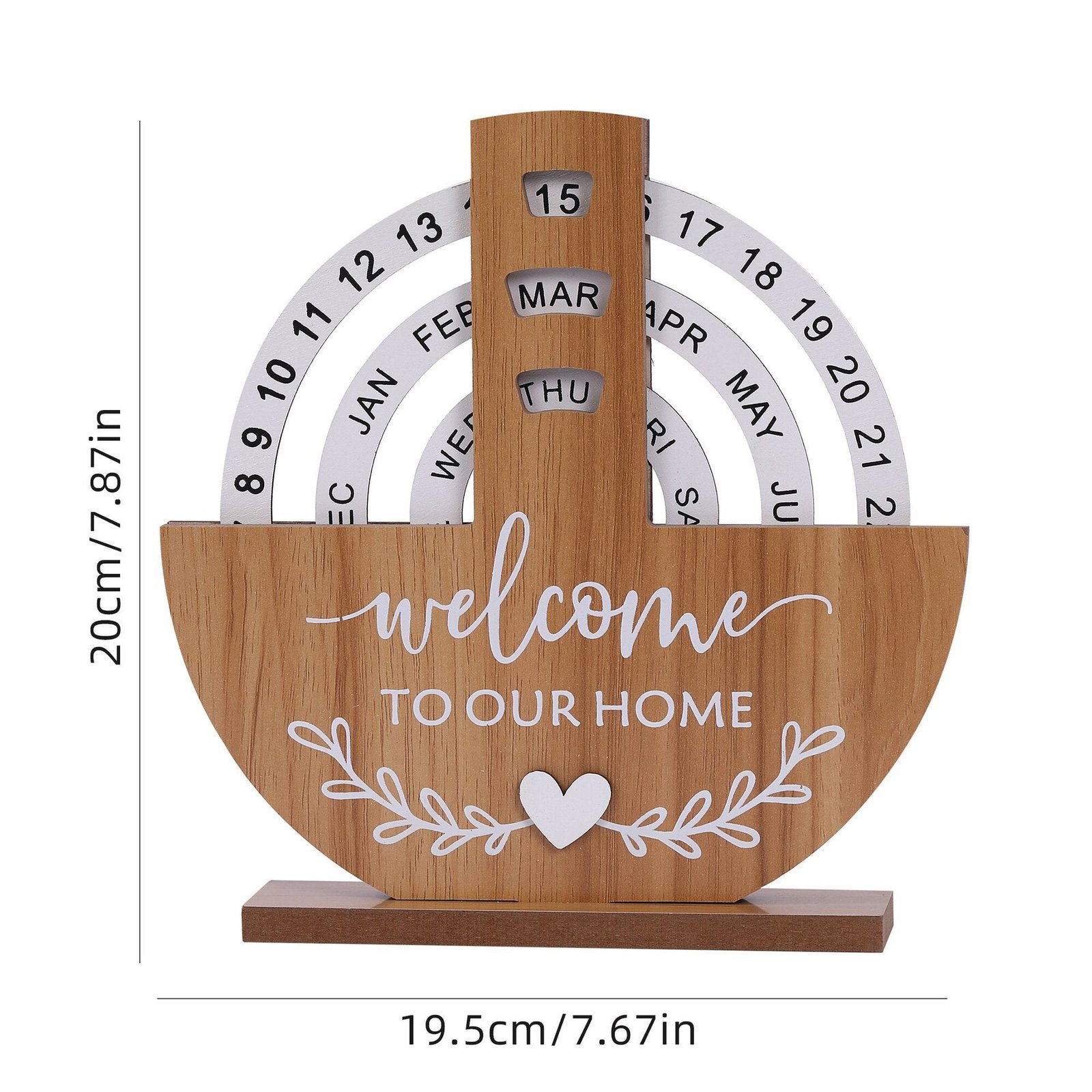 Wooden Creative Calendar Perpetual Calendar Home Decoration Office Desk Decoration Manual Rotation - Image 9