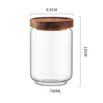 Home Kitchen Acacia Wood Sealed Storage Jar - Image 7
