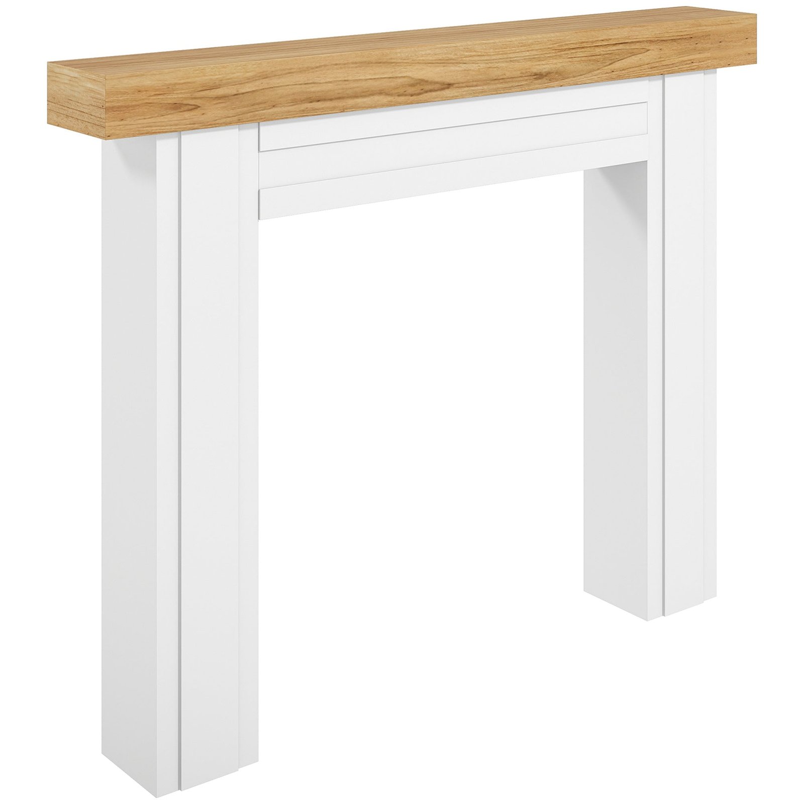 Modern Fireplace Mantel, Freestanding Fireplace Surround with Leg for Electric Fireplaces, 51.2" W x 40.6" H, Natural Wood - Image 9
